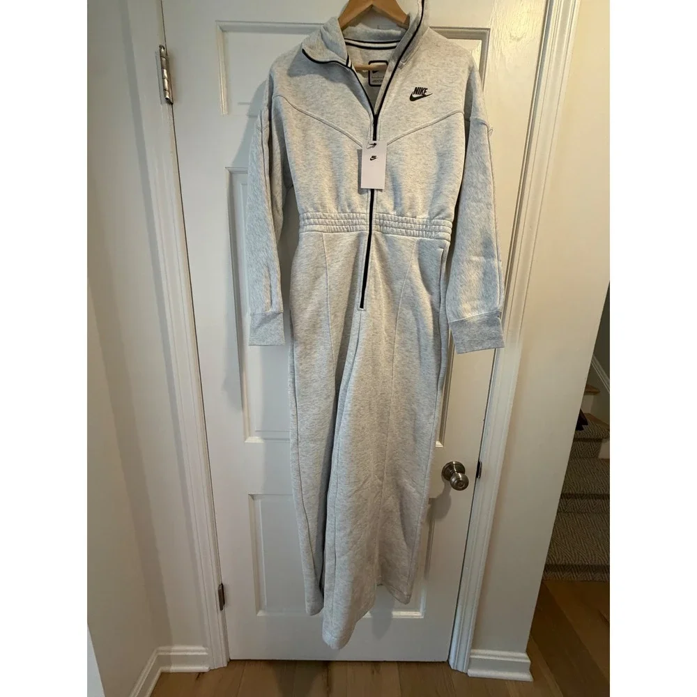 Nike Sportswear Tech Fleece Women Jumpsuit Grey Heather FB8798-013 Small NWT